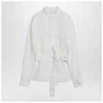 Ferragamo White belted shirt in cotton blend