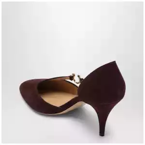 Ferragamo Pumps with Gancini detail Dark Barolo