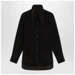 Ferragamo Brown shirt in ribbed velvet