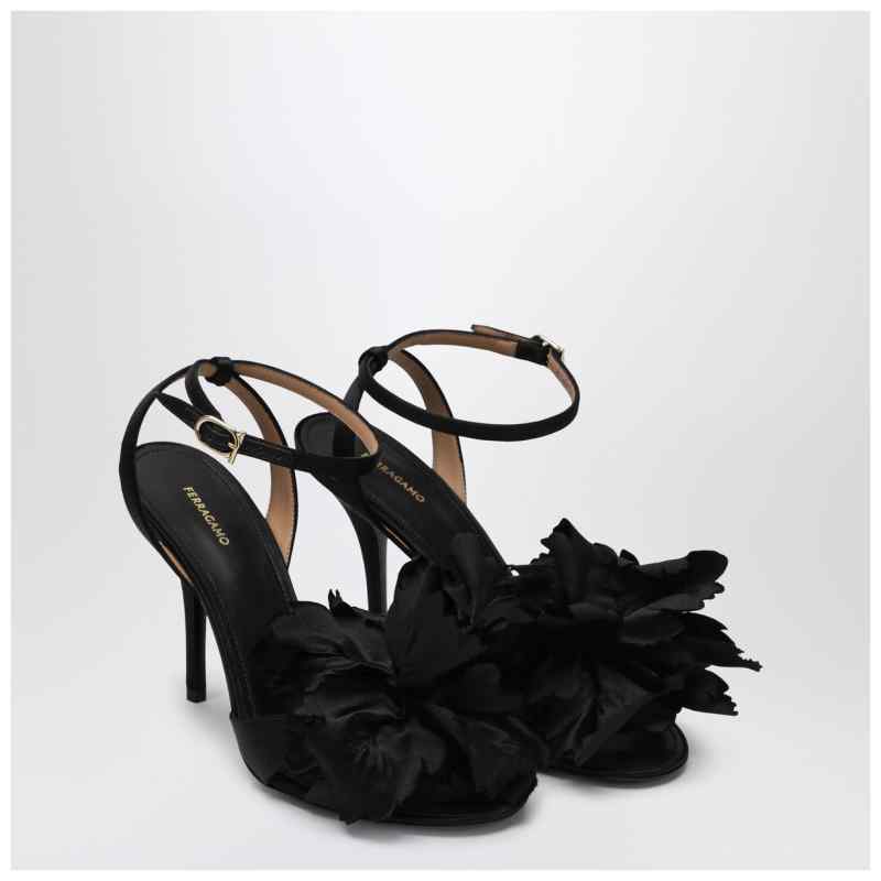 Ferragamo Black satin flower sandals Ferragamo Black satin flower sandals, theFeinheit