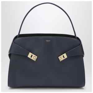 Ferragamo Navy and brown leather Hug Soft L handbag