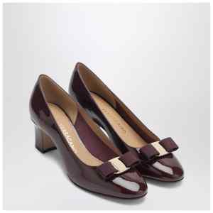 Ferragamo Plum Vara Bow Pumps