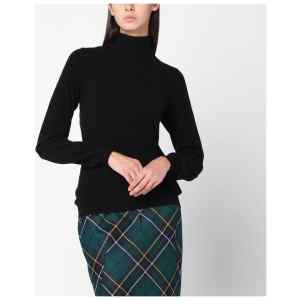 Moschino Black turtleneck sweater with crossed details