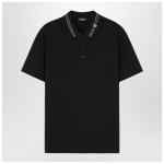 Versace Black polo shirt with Medusa embroidery