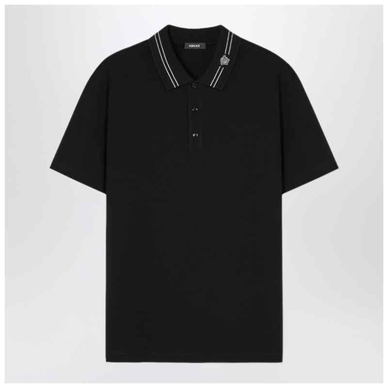 Versace Black polo shirt with Medusa embroidery, theFeinheit