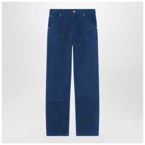 Versace Petrol blue cotton carpenter trousers