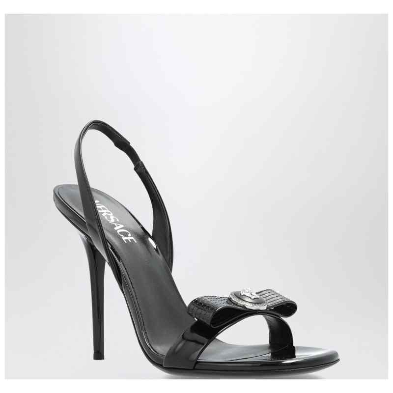 Versace Black sandals with Medusa bow Versace Black sandals with Medusa bow, theFeinheit
