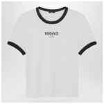 Versace White/black stretch viscose jersey T-shirt