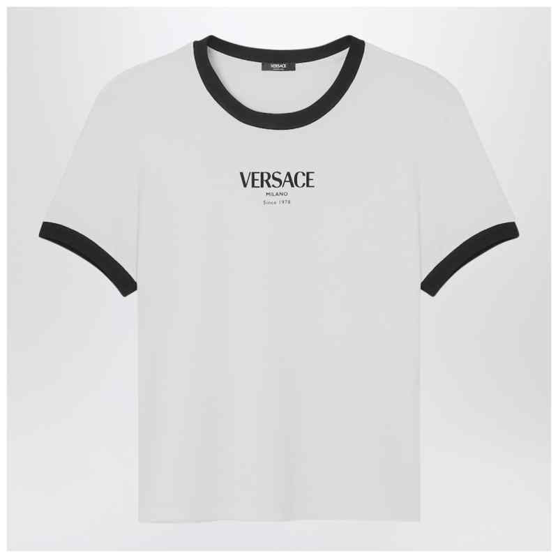 Versace White/black stretch viscose jersey T-shirt, theFeinheit