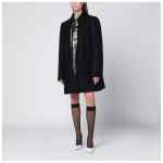 Dries Van Noten Black coat with embroidery detail