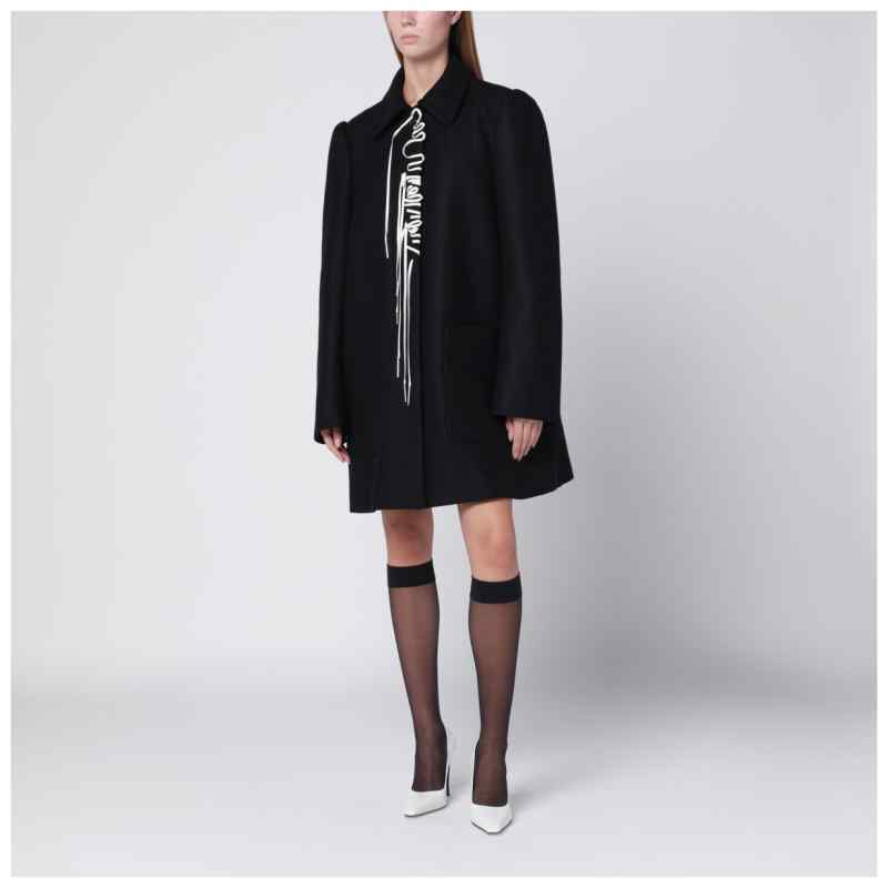 Dries Van Noten Black coat with embroidery detail, theFeinheit