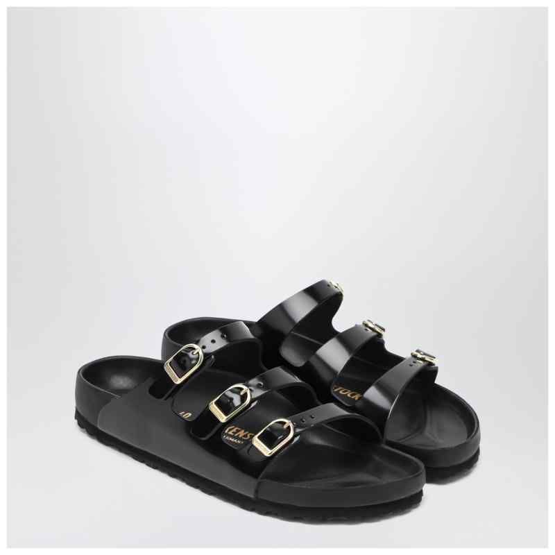 Birkenstock Slide Florida Dbuckle Exquisite lucida nera, theFeinheit