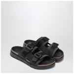 Birkenstock Shinjuku black leather and textile slipper