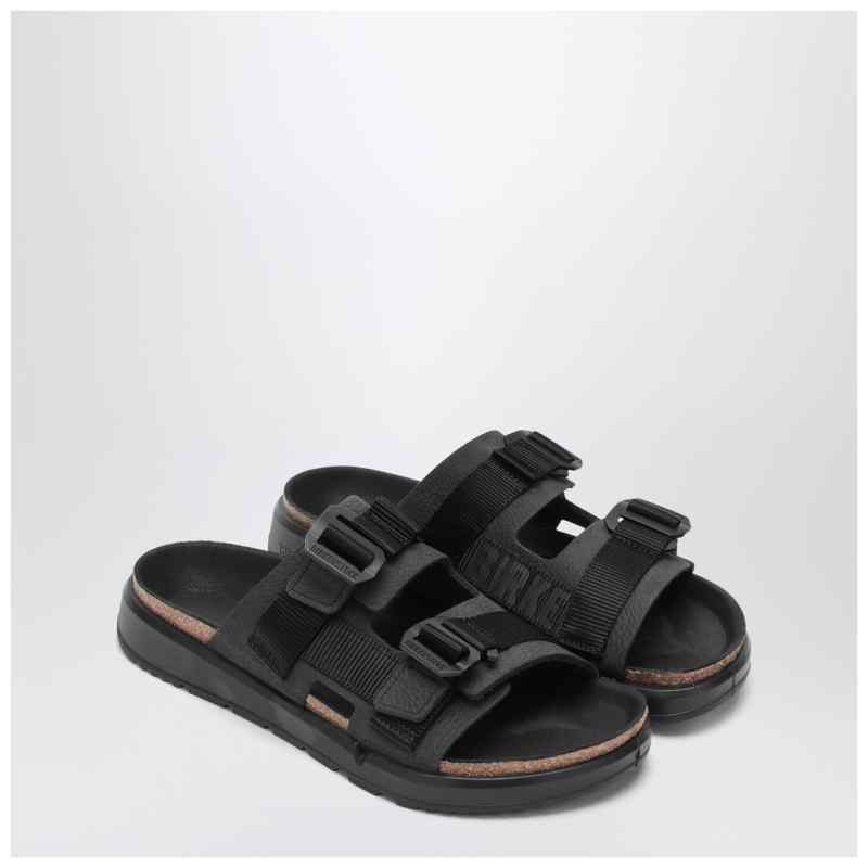 Birkenstock Shinjuku black leather and textile slipper, theFeinheit