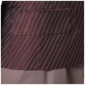 Dries Van Noten Burgundy striped jacket with padded balls