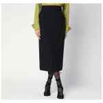 Dries Van Noten Black wool and mohair midi skirt