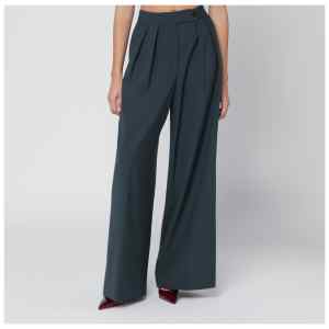 Dries Van Noten Straight pants with dark green pleats