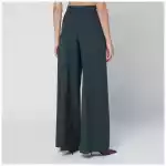 Dries Van Noten Straight pants with dark green pleats