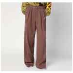 Dries Van Noten Wide taupe cotton trousers