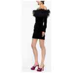 Alessandra Rich Feather detail velvet short dress