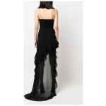 Alessandra Rich Ruffles detail silk georgette evening dress
