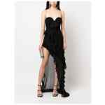 Alessandra Rich Ruffles detail silk georgette evening dress