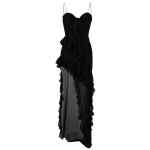 Alessandra Rich Ruffles detail silk georgette evening dress