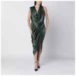 Vivienne Westwood Green satin draped midi dress