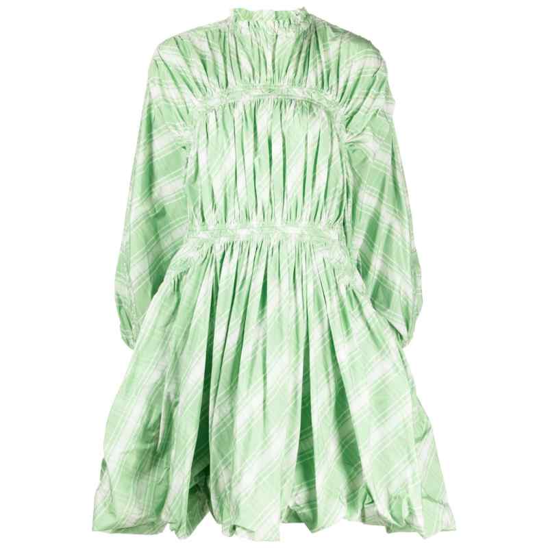 Jil Sander Fashion Plaid-check pattern mini dress