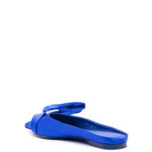 Ferragamo asymmetric-bow Satin Mules