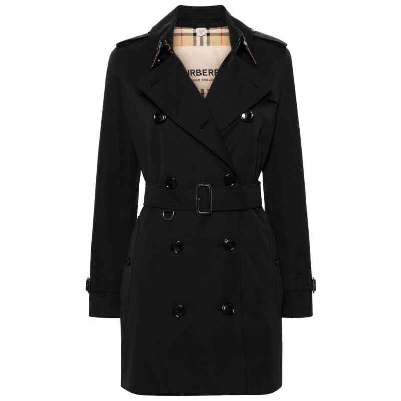 Burberry Vintage Check-pattern lining mid-length Kensington cotton trench coat