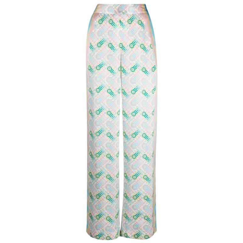 Casablanca Printed silk straight leg trousers