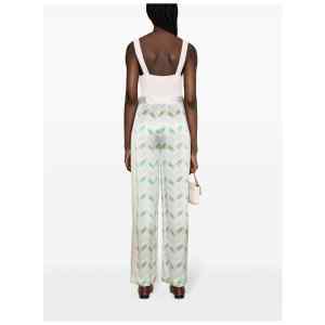 Casablanca Printed silk straight leg trousers