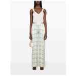 Casablanca Printed silk straight leg trousers