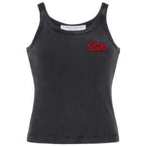 Alessandra Rich Logo ribbed cotton tank top