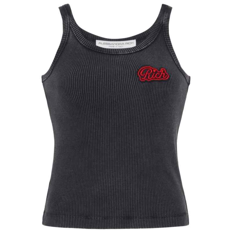110198935-ss24-alessandrarichpre-fabx3705f42701739 Alessandra Rich Logo ribbed cotton tank top