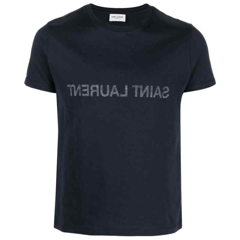 110234048-fw24-saintlaurentpre-663278y37aw4145 Saint Laurent Reverse logo-print cotton T-shirt