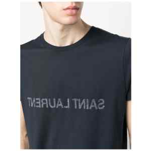 Saint Laurent Reverse logo-print cotton T-shirt