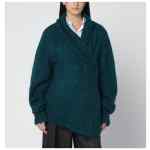 Dries Van Noten Oversized petroleum green mohair-blend sweater