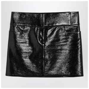 Courrèges Black Belted Vinyl Mini Skirt