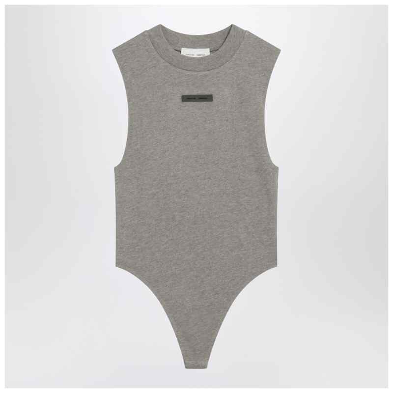 Fear of God Essentials Sleeveless grey cotton-blend bodysuit, theFeinheit