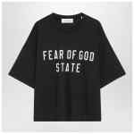 Fear of God Essentials Black crewneck T-shirt with logo
