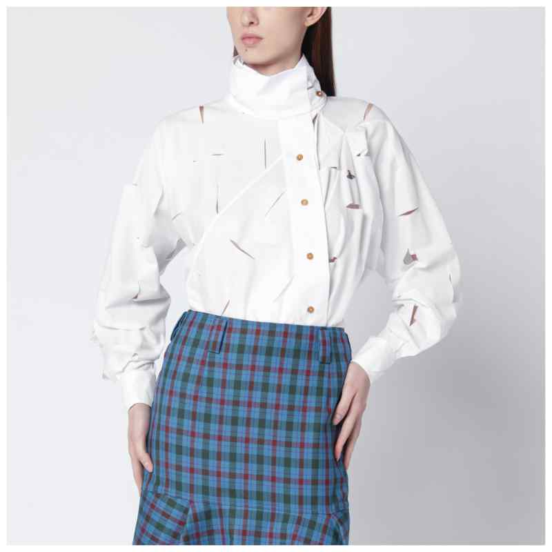 Vivienne Westwood White Halston shirt with cut-out details, theFeinheit