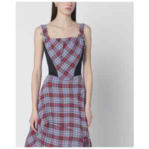 Vivienne Westwood Puppy linen corset with tartan pattern