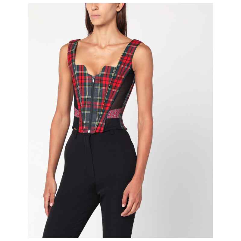 Vivienne Westwood Juliet wool corset with Scarlet Tartan pattern, theFeinheit
