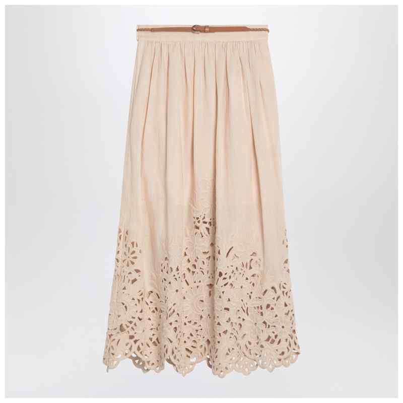 ZIMMERMANN Wylie cream colored midi skirt, theFeinheit