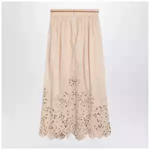 ZIMMERMANN Wylie cream colored midi skirt