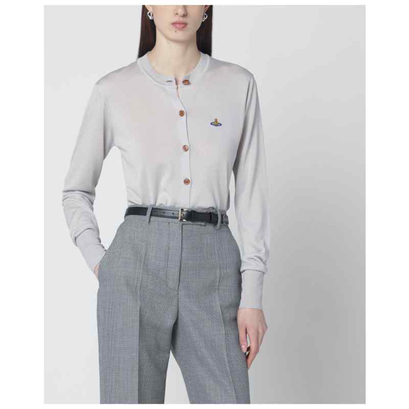 Vivienne Westwood Light grey wool and silk cardigan, theFeinheit