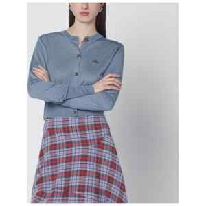 Vivienne Westwood Ice-blue cropped wool and silk cardigan