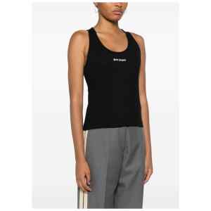 Palm Angels Logo ribbed tank top